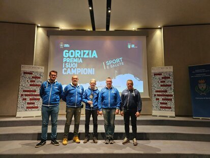 Gorizia premia i suoi campioni, Andrea Rivis, Fabio Grendene, Luca Benossi, Alberto Mlakar e Federico Laurencich.