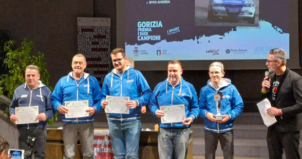 Gorizia premia i suoi campioni, Andrea Rivis, Fabio Grendene, Luca Benossi, Alberto Mlakar e Federico Laurencich.